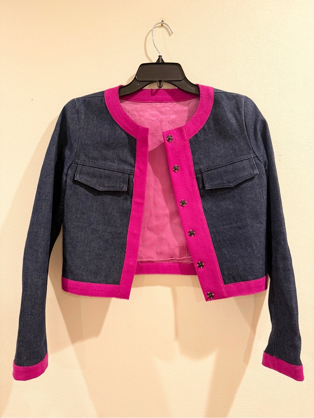 vintage Fendi navy denim cropped jacket US6